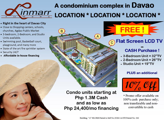 Image of the advertising layout of Linmarr Towers Condominium Complex